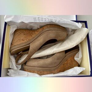 Stuart Weitzman "Jean" Tan Suede Wedge Heels – Size 7